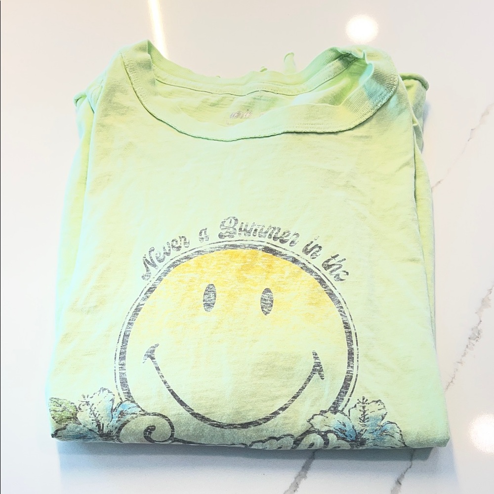 Kids Lime Green Smiley Face T-Shirt
